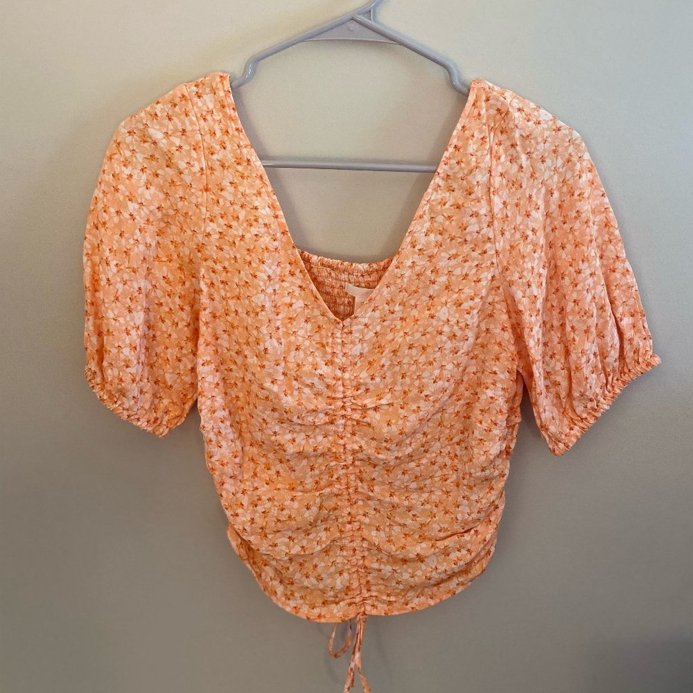 H&M Orange Floral Blouse